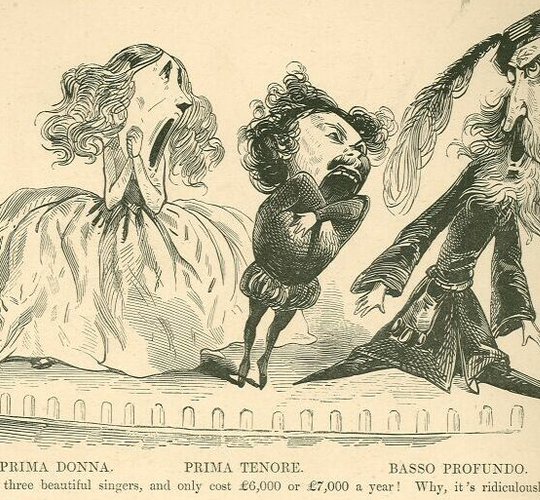 Opernsänger, Karikatur von Gustave Doré